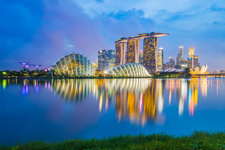 Singapore skyline cityscape at night