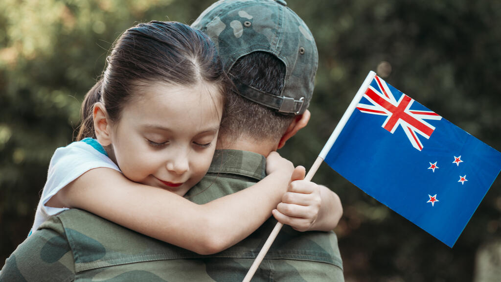 Australian Soldier And His Daughter